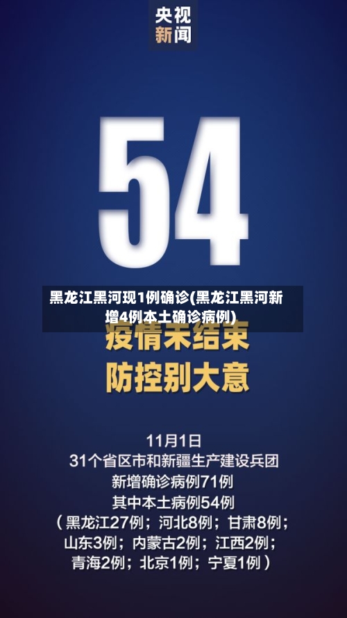 黑龙江黑河现1例确诊(黑龙江黑河新增4例本土确诊病例)
